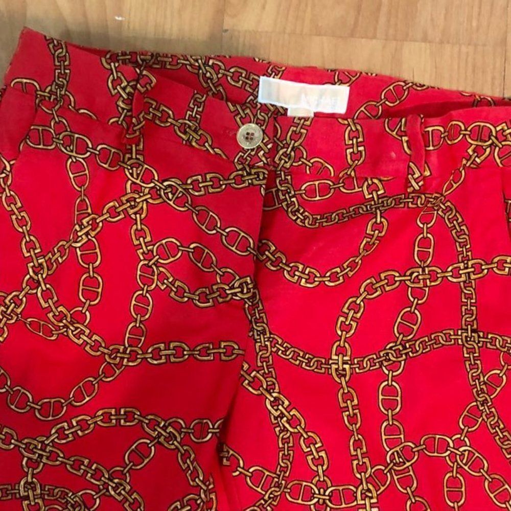 Michael Kors Red Pants Chain Pattern - Picture 3 of 5